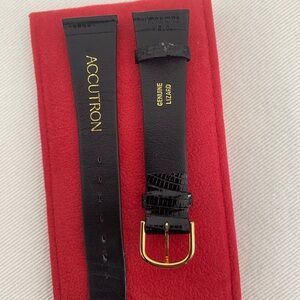 Accutron Black Genuine Lizard Watch Strap